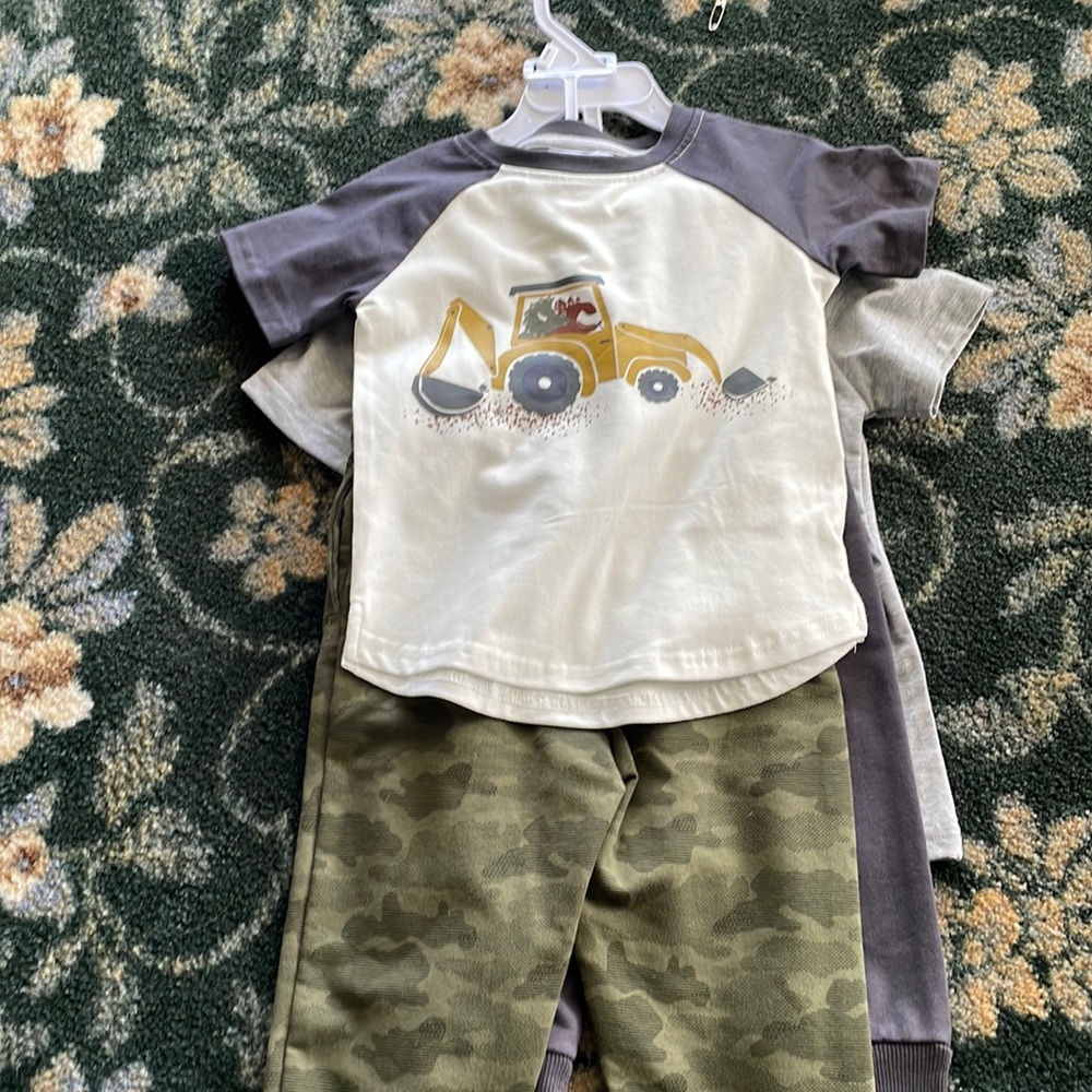 2T Winter Outfits Dinosaur Construction
